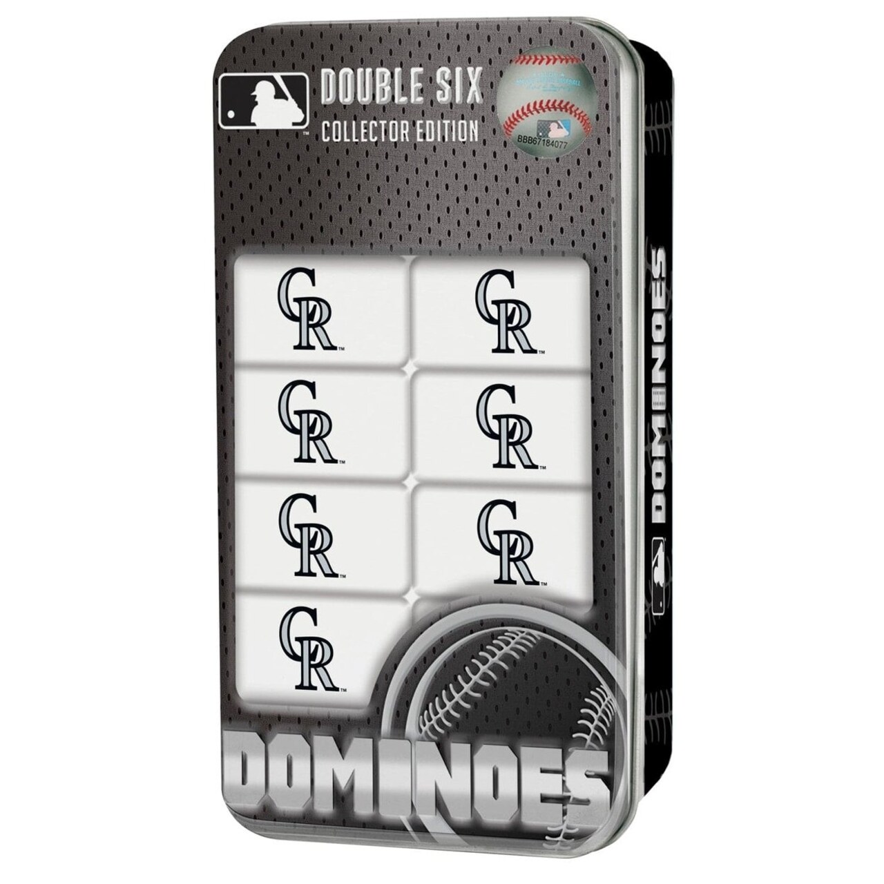 Colorado Rockies Dominoes Set Mlb Resin Sports Game Collectible Tin Box